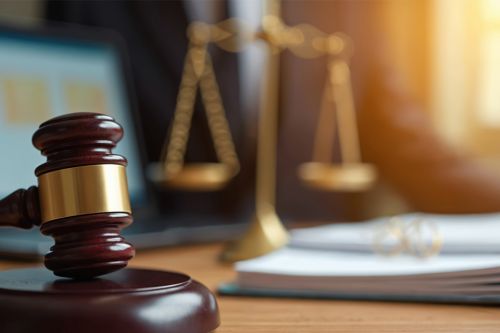 Foto: Richterhammer und Waage